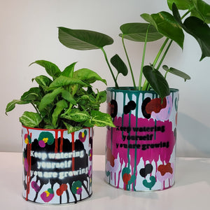 Paint Pot Planter 'Grow Series' Keep watering yourself